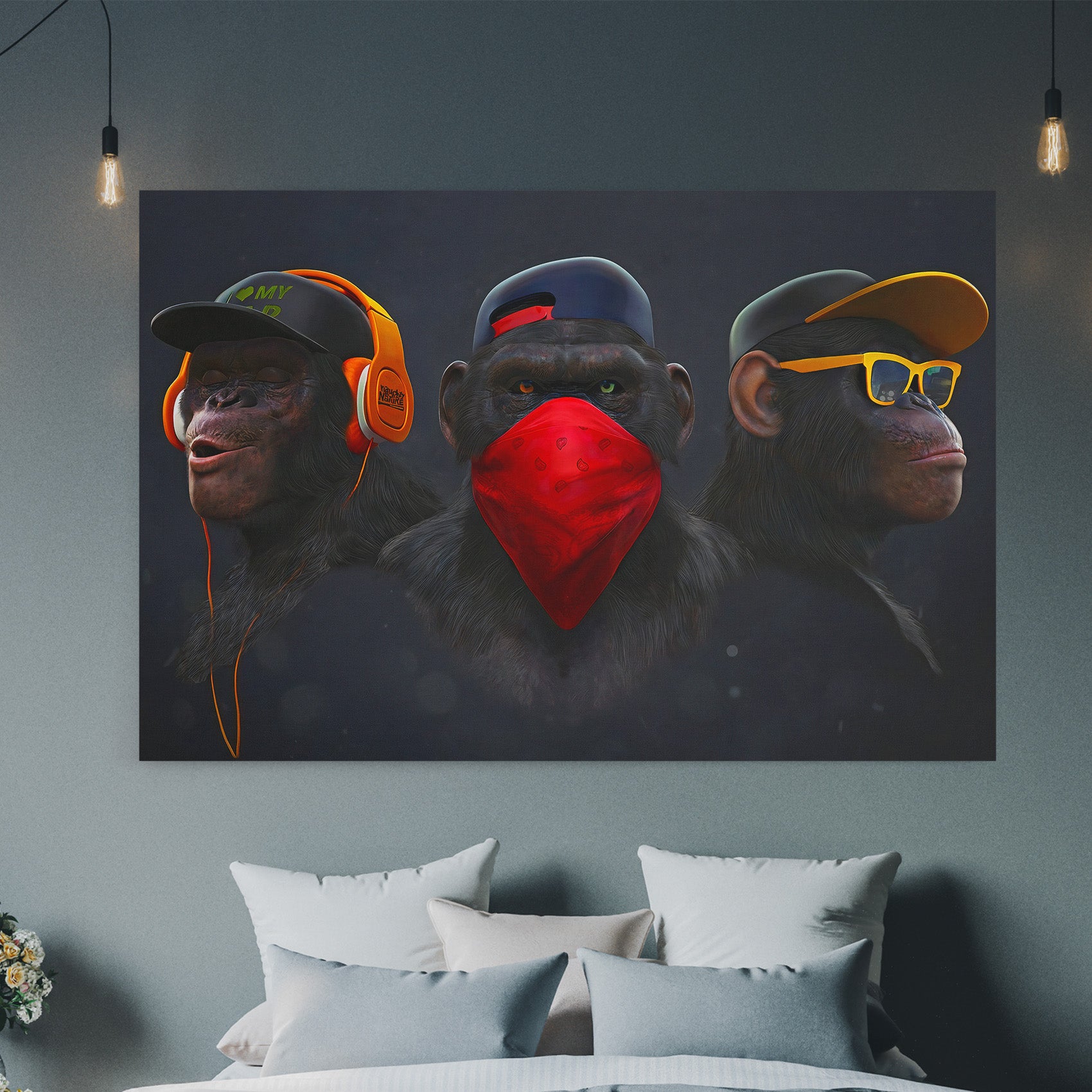 The Three Monkeys - Canvas Art
