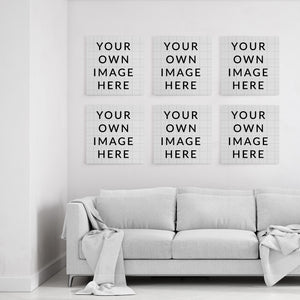 Your own images - Custom Canvas Art (6 square canvases)