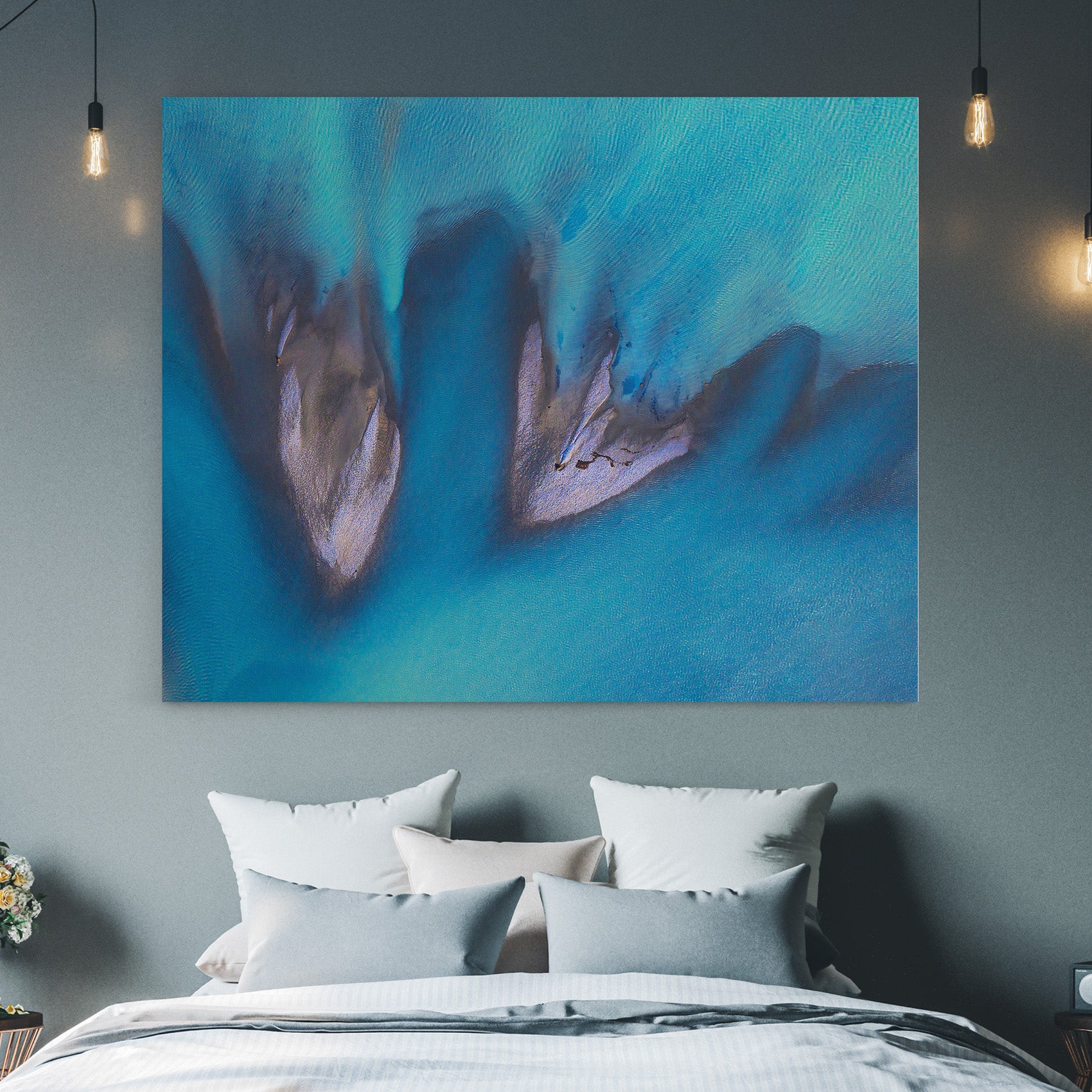 Abstract Blue Waves - Canvas Art