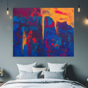 Abstract Blue & Orange - Canvas Art