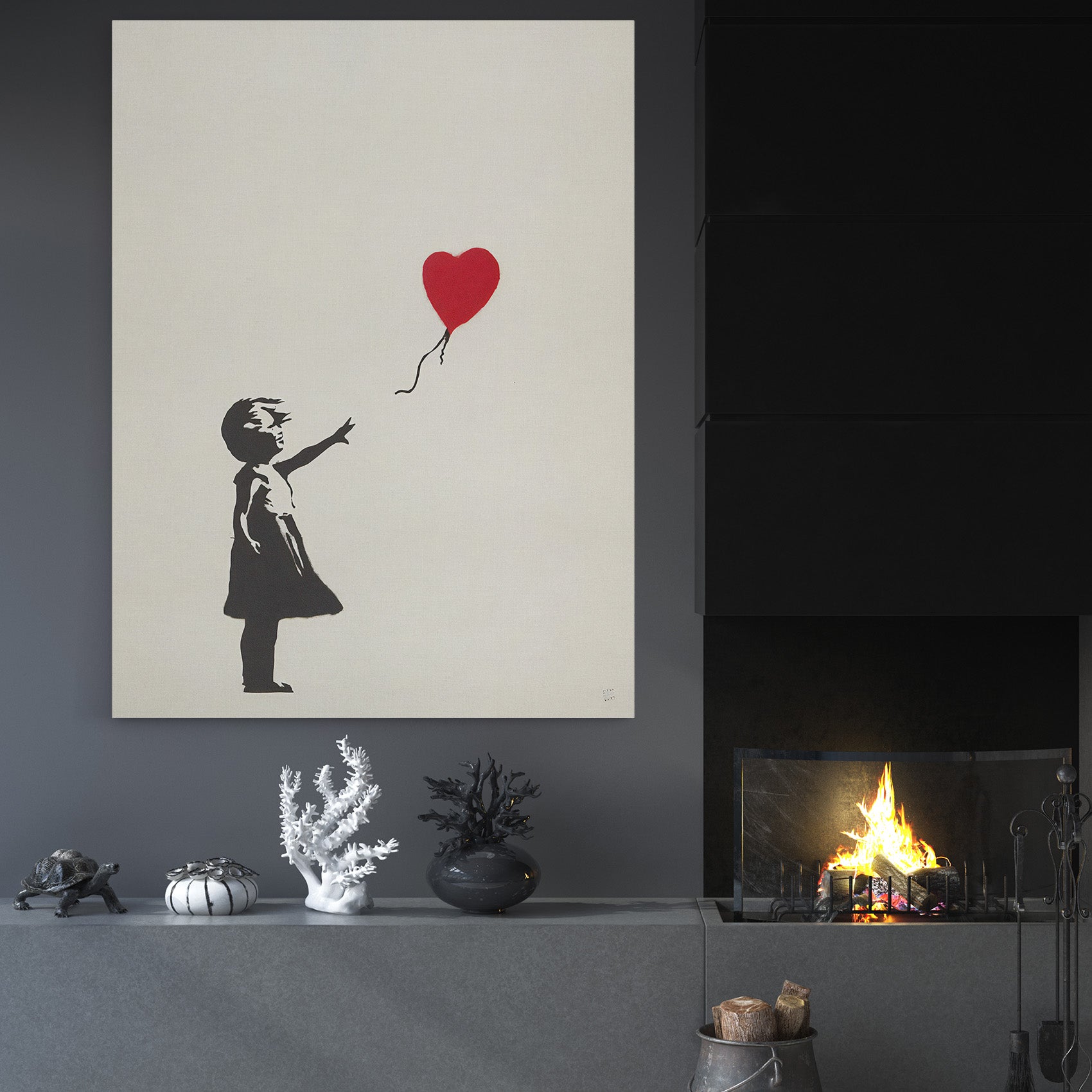 Banksy Balloon - Canvas Art
