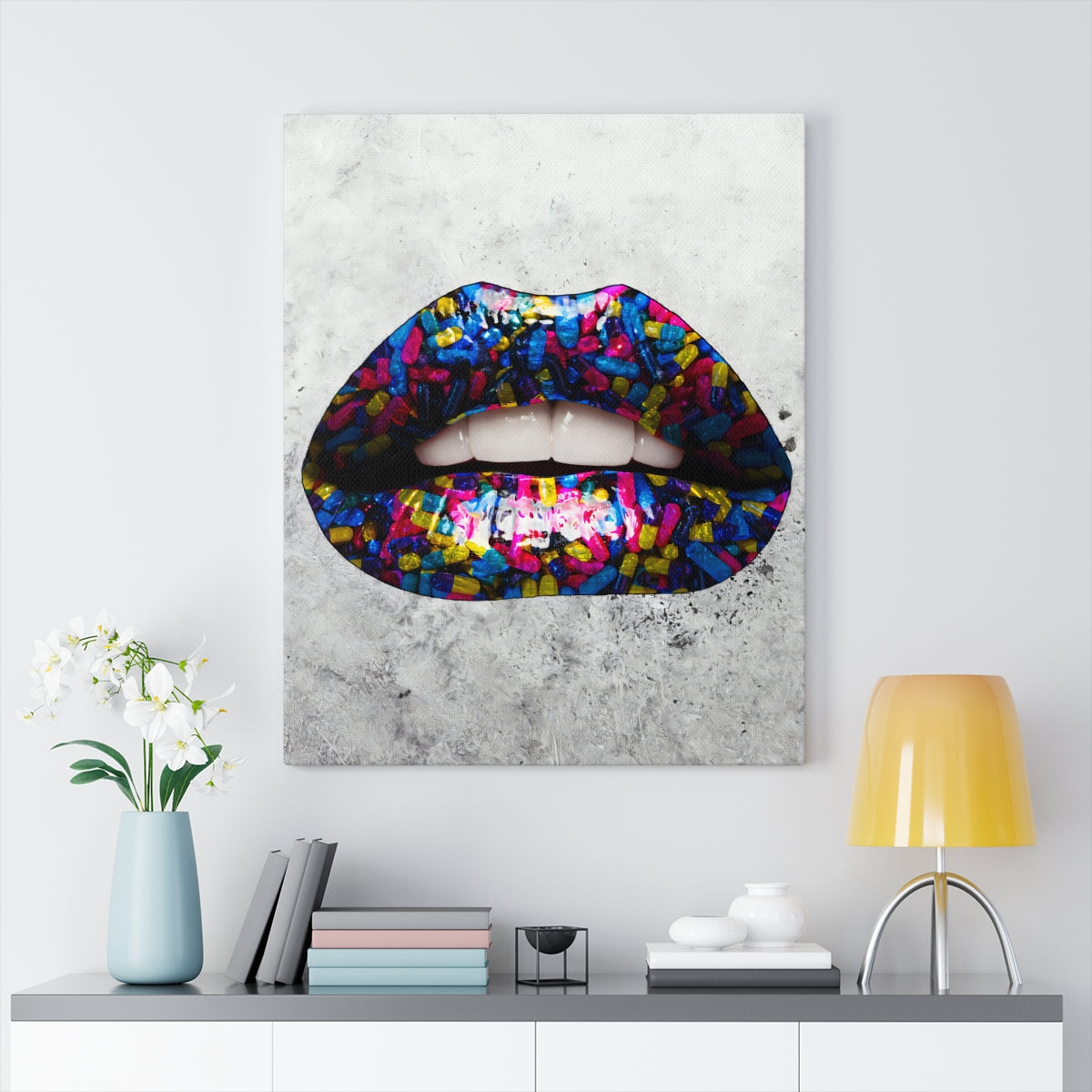 Sprinkle Lips - Canvas Art (3.5cm Gallery Depth) - Portraits & Co