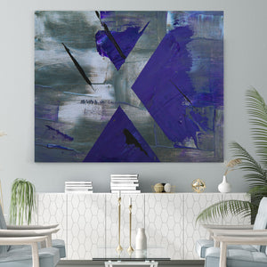 Abstract Purple & Silver - Canvas Art