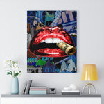 Red Lipstick Pop Art Lips - Canvas Art (3.5cm Gallery Depth) - Portraits & Co