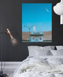 Chanel and the moon - Canvas Art