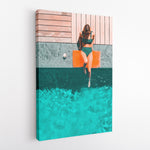 Chilling at the pool - Canvas Art