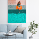 Chilling at the pool - Canvas Art