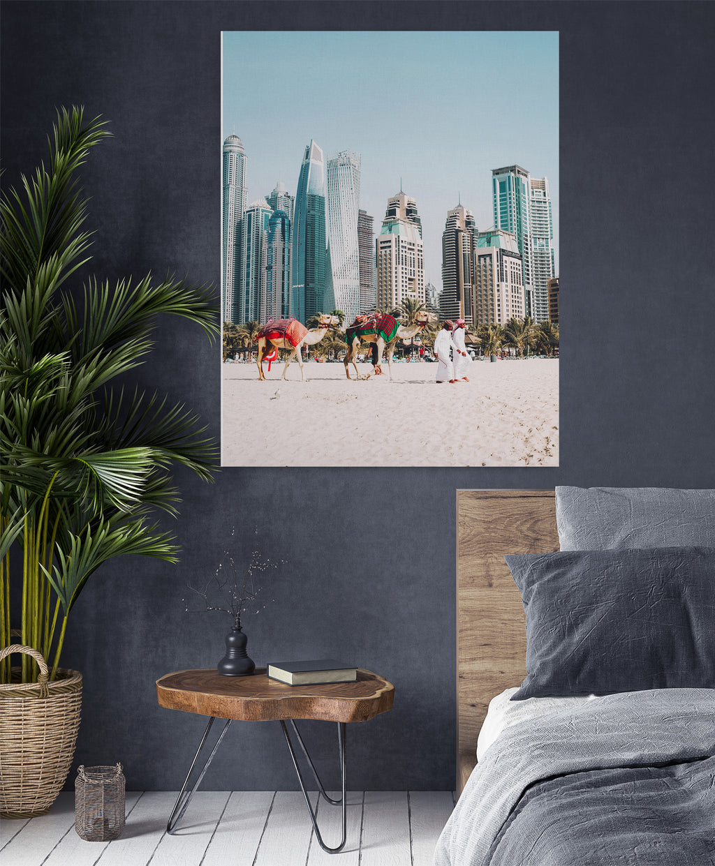 Dubai and the camels  - Canvas Art